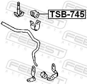 FEBEST Mounting, stabiliser bar (TSB-745)