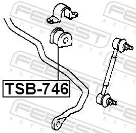 FEBEST Mounting, stabiliser bar (TSB-746)