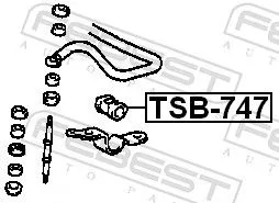 FEBEST Mounting, stabiliser bar (TSB-747)