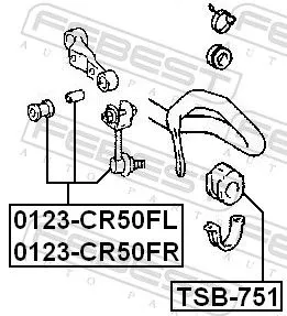 FEBEST Mounting, stabiliser bar (TSB-751)