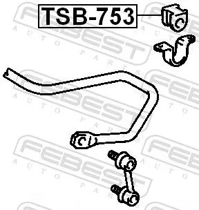 FEBEST Mounting, stabiliser bar (TSB-753)