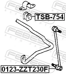 FEBEST Mounting, stabiliser bar (TSB-754)