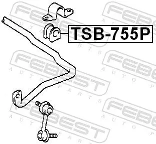 FEBEST Mounting, stabiliser bar (TSB-755P)