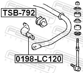 FEBEST Mounting, stabiliser bar (TSB-792)