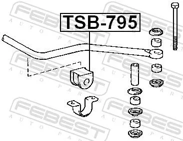 FEBEST Mounting, stabiliser bar (TSB-795)