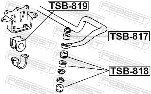FEBEST Mounting, stabiliser bar (TSB-819)