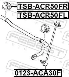 FEBEST Mounting, stabiliser bar (TSB-ACR50FL)