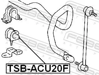 FEBEST Mounting, stabiliser bar (TSB-ACU20F)