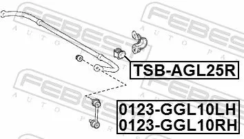 FEBEST Mounting, stabiliser bar (TSB-AGL25R)
