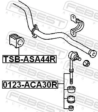 FEBEST Mounting, stabiliser bar (TSB-ASA44R)