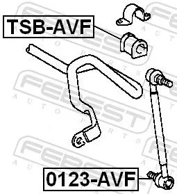 FEBEST Mounting, stabiliser bar (TSB-AVF)