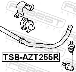 FEBEST Mounting, stabiliser bar (TSB-AZT255R)