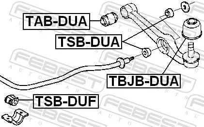 FEBEST Mounting, stabiliser bar (TSB-DUF)