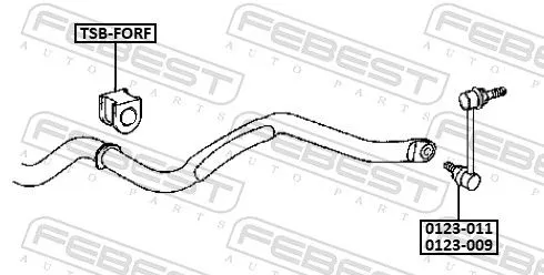 FEBEST Mounting, stabiliser bar (TSB-FORF)