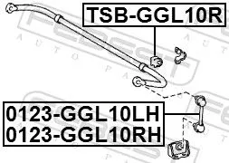 FEBEST Mounting, stabiliser bar (TSB-GGL10R)