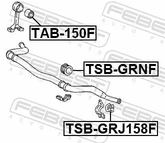 FEBEST Mounting, stabiliser bar (TSB-GRJ158F)