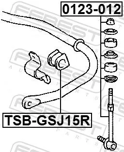 FEBEST Mounting, stabiliser bar (TSB-GSJ15R)