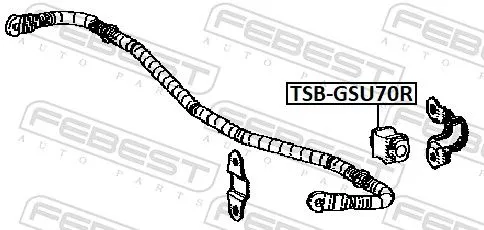 FEBEST Mounting, stabiliser bar (TSB-GSU70R)