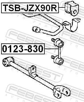 FEBEST Mounting, stabiliser bar (TSB-JZX90R)