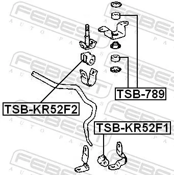 FEBEST Mounting, stabiliser bar (TSB-KR52F2)