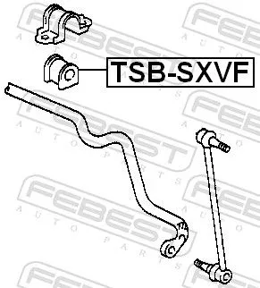FEBEST Mounting, stabiliser bar (TSB-SXVF)