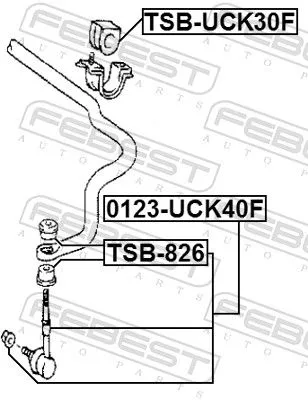 FEBEST Mounting, stabiliser bar (TSB-UCK30F)