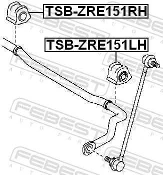 FEBEST Mounting, stabiliser bar (TSB-ZRE151RH)