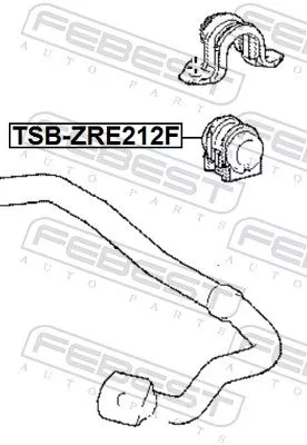 FEBEST Mounting, stabiliser bar (TSB-ZRE212F)