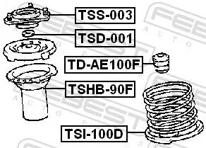 FEBEST Protective Cap/Bellow, shock absorber (TSHB-90F)