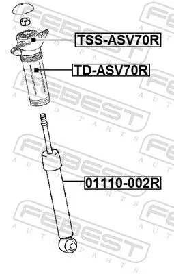FEBEST Suspension Strut Support Mount (TSS-ASV70R)