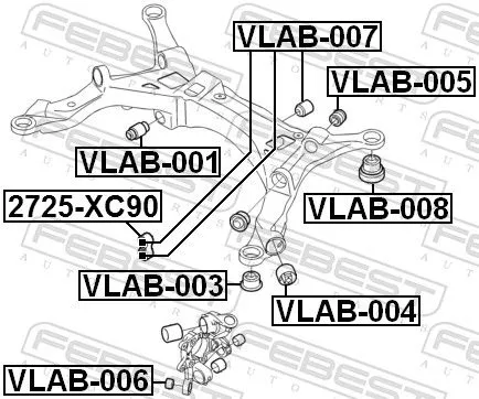FEBEST Mounting, control/trailing arm (VLAB-006)