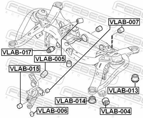 FEBEST Bushing, axle beam (VLAB-013)