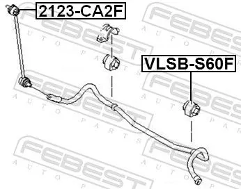 FEBEST Mounting, stabiliser bar (VLSB-S60F)