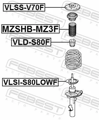 FEBEST Suspension Strut Support Mount (VLSS-V70F)