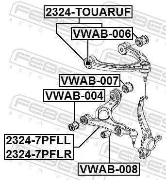 FEBEST Mounting, control/trailing arm (VWAB-006)