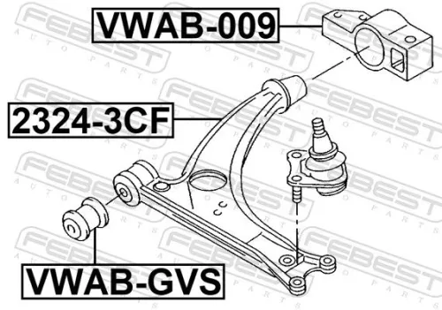 FEBEST Mounting, control/trailing arm (VWAB-009)