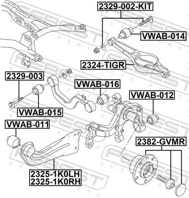 FEBEST Mounting, control/trailing arm (VWAB-014)