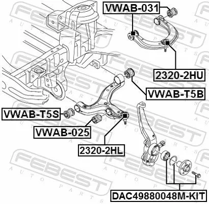 FEBEST Mounting, control/trailing arm (VWAB-025)