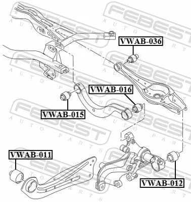 FEBEST Mounting, control/trailing arm (VWAB-036)