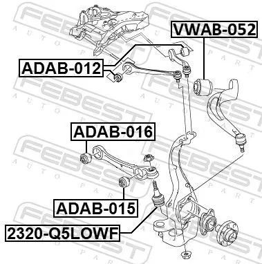 FEBEST Mounting, control/trailing arm (VWAB-052)