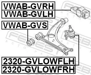 FEBEST Mounting, control/trailing arm (VWAB-GVLH)