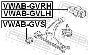 FEBEST Mounting, control/trailing arm (VWAB-GVRH)