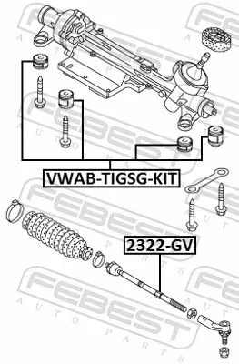 FEBEST Mounting, steering gear (VWAB-TIGSG-KIT)
