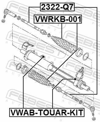 FEBEST Mounting, steering gear (VWAB-TOUAR-KIT)