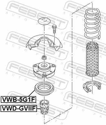 FEBEST Rolling Bearing, suspension strut support mount (VWB-5G1F)