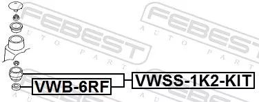FEBEST Rolling Bearing, suspension strut support mount (VWB-6RF)