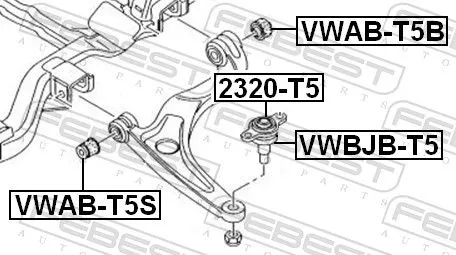 FEBEST Repair kit, supporting/ball joint (VWBJB-T5)
