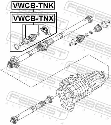 FEBEST Bearing, propshaft centre bearing (VWCB-TNK)
