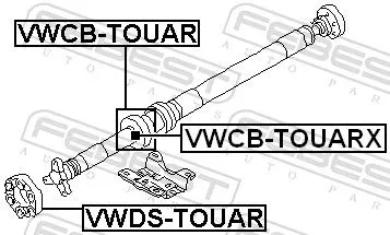 FEBEST Bearing, propshaft centre bearing (VWCB-TOUARX)