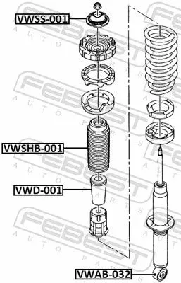 FEBEST Rubber Buffer, suspension (VWD-001)
